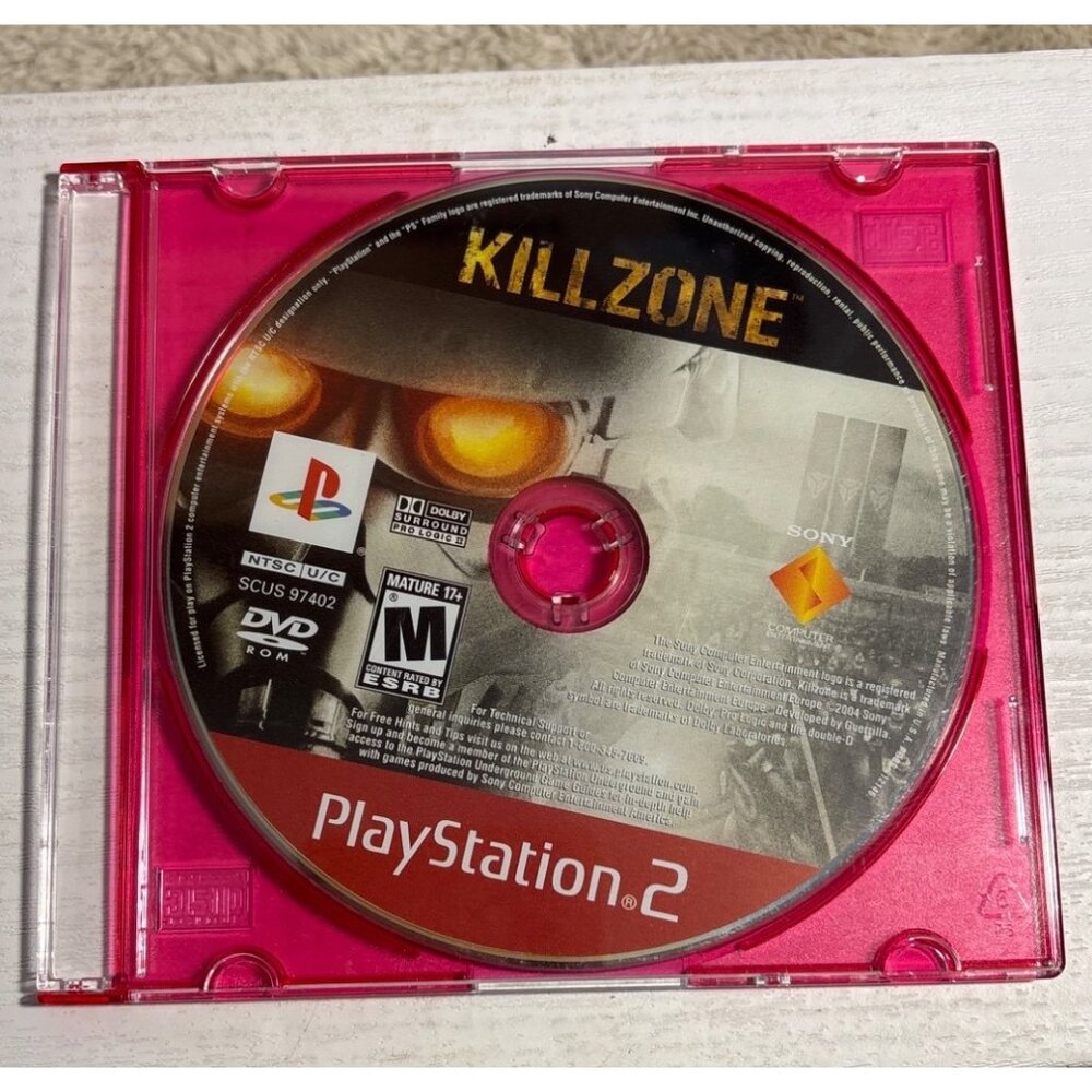 Killzone PlayStation 2 Game Disc PS2 NTSC Mature 17+ Sony Guerrilla 2004 DISC ON